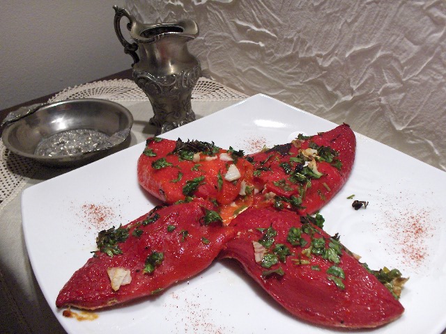 Red Peppers stuffed with Feta cheece